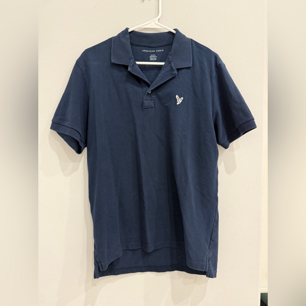 American Eagle Outfitters Men's Dark Blue Polo